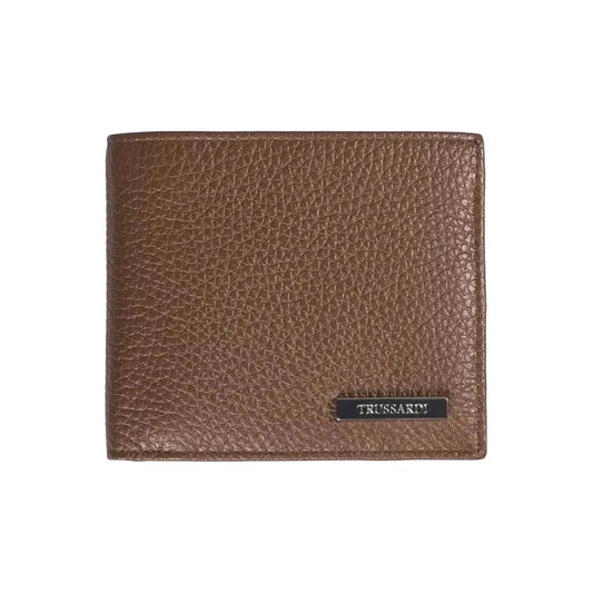 Trussardi Brown Leather Men Wallet MAN WALLETS Trussardi