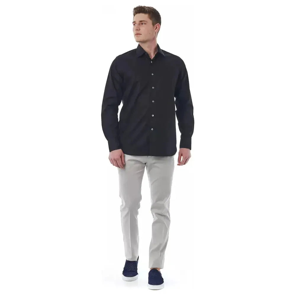 Bagutta Black Cotton Men Shirt