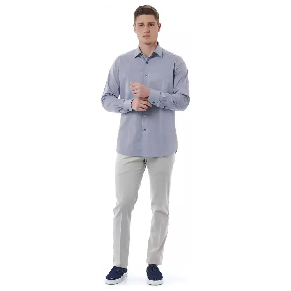 Bagutta Gray Cotton Men's Shirt Bagutta