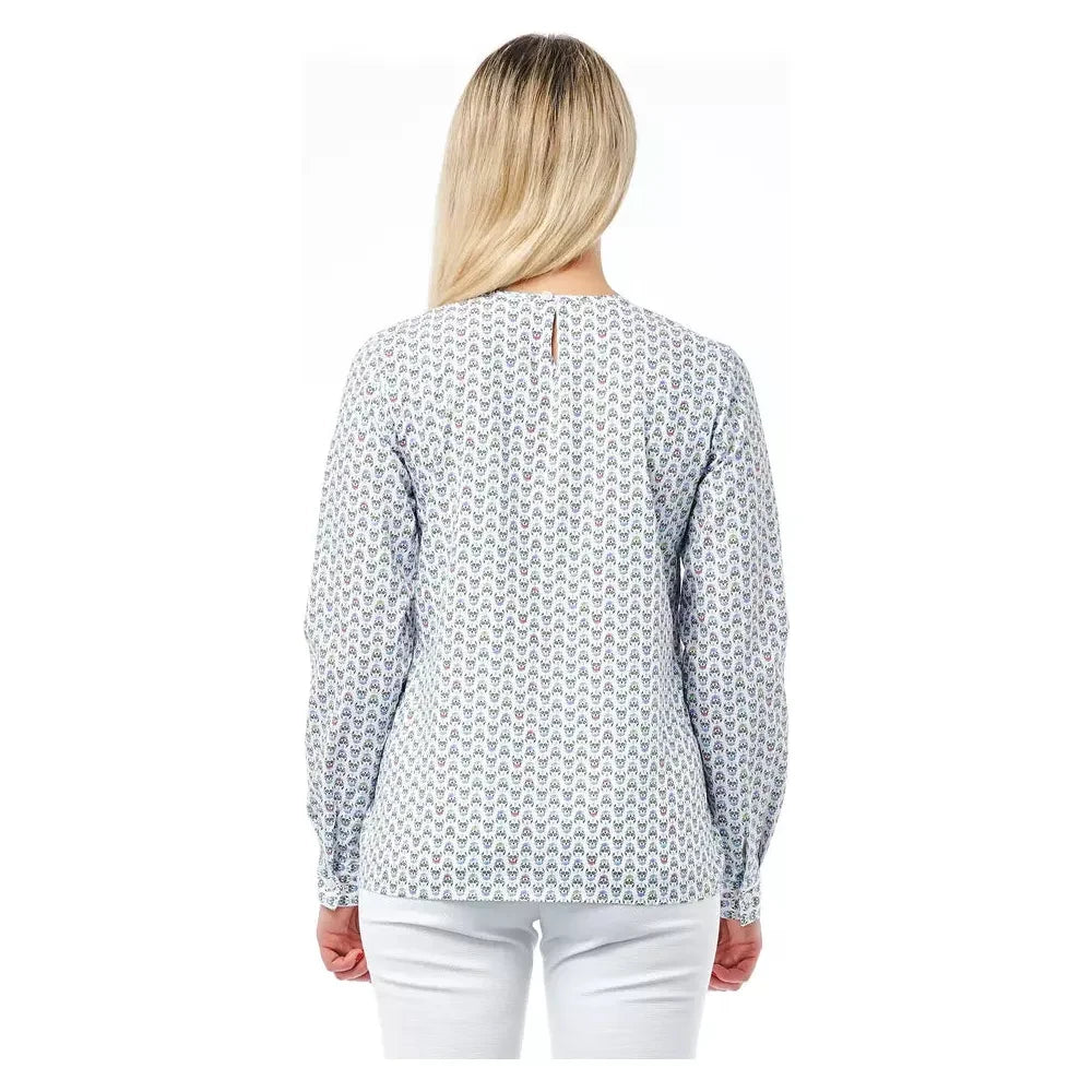 Bagutta White Cotton Women Shirt with Skull Print Bagutta