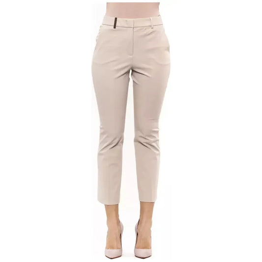 Peserico Beige Cotton Women Pant Jeans & Pants Peserico