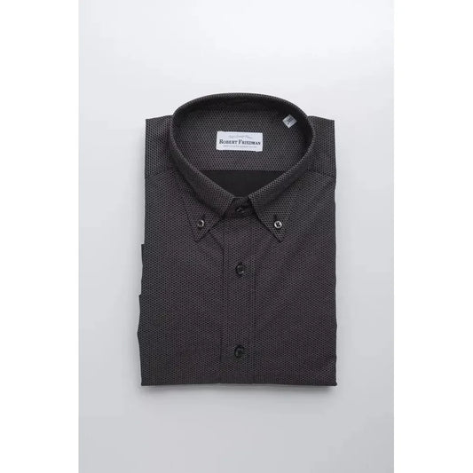 Robert Friedman Black Cotton Men Shirt Robert Friedman