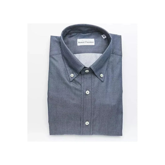 Robert Friedman Blue Cotton Men's Shirt Robert Friedman