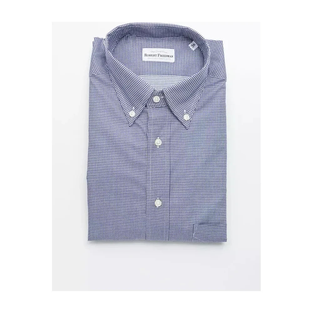 Robert Friedman Blue Cotton Men Shirt Robert Friedman