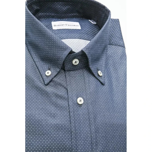 Robert Friedman Blue Cotton Men's Shirt Robert Friedman