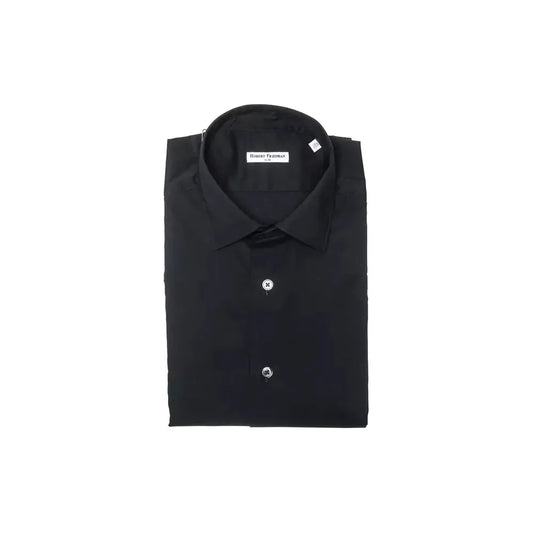 Robert Friedman Black Cotton Men's Shirt Robert Friedman