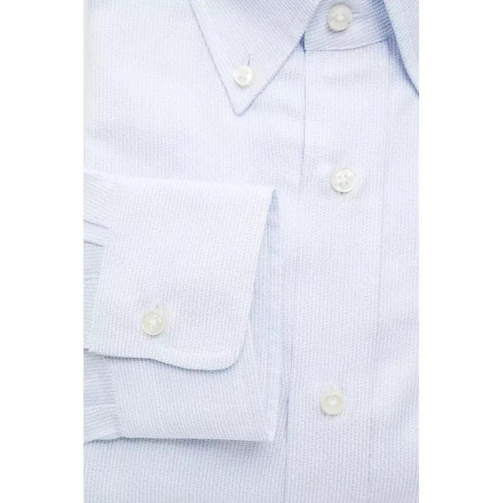 Robert Friedman Light Blue Cotton Men Shirt Robert Friedman