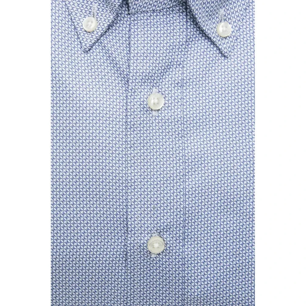 Robert Friedman Light Blue Cotton Men Shirt Robert Friedman