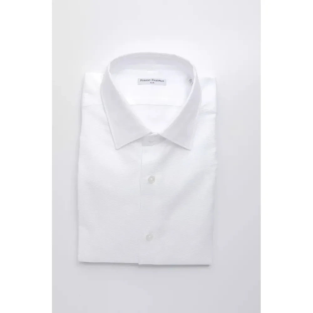 Robert Friedman White Cotton Men's Shirt Robert Friedman