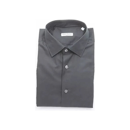 Robert Friedman Black Cotton Men's Shirt Robert Friedman