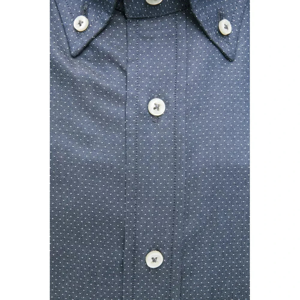 Robert Friedman Blue Cotton Men Shirt Robert Friedman