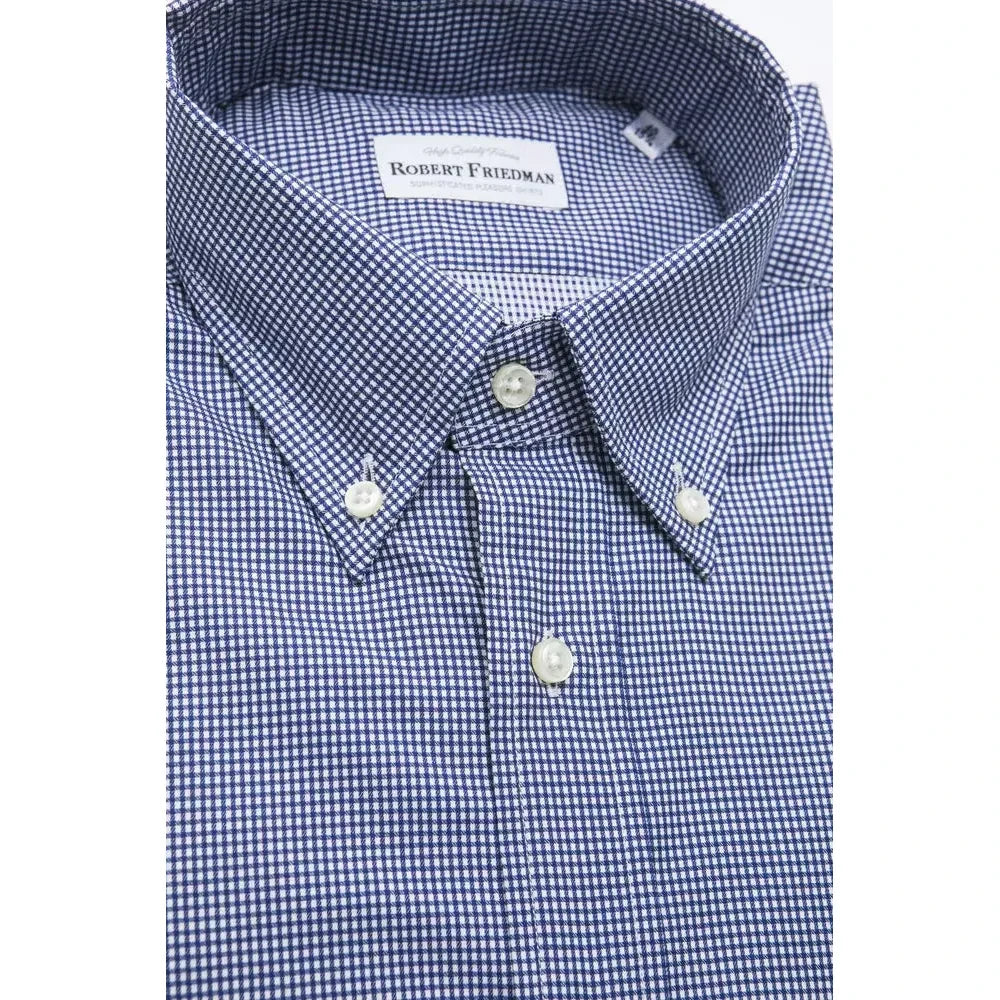 Robert Friedman Blue Cotton Men's Shirt Robert Friedman