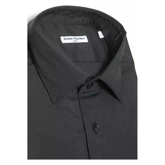 Robert Friedman Gray Cotton Men's Shirt Robert Friedman