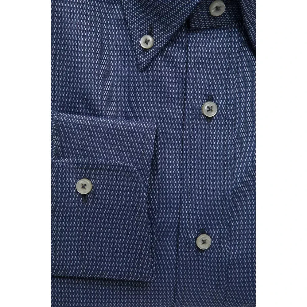 Robert Friedman Blue Cotton Men Shirt Robert Friedman