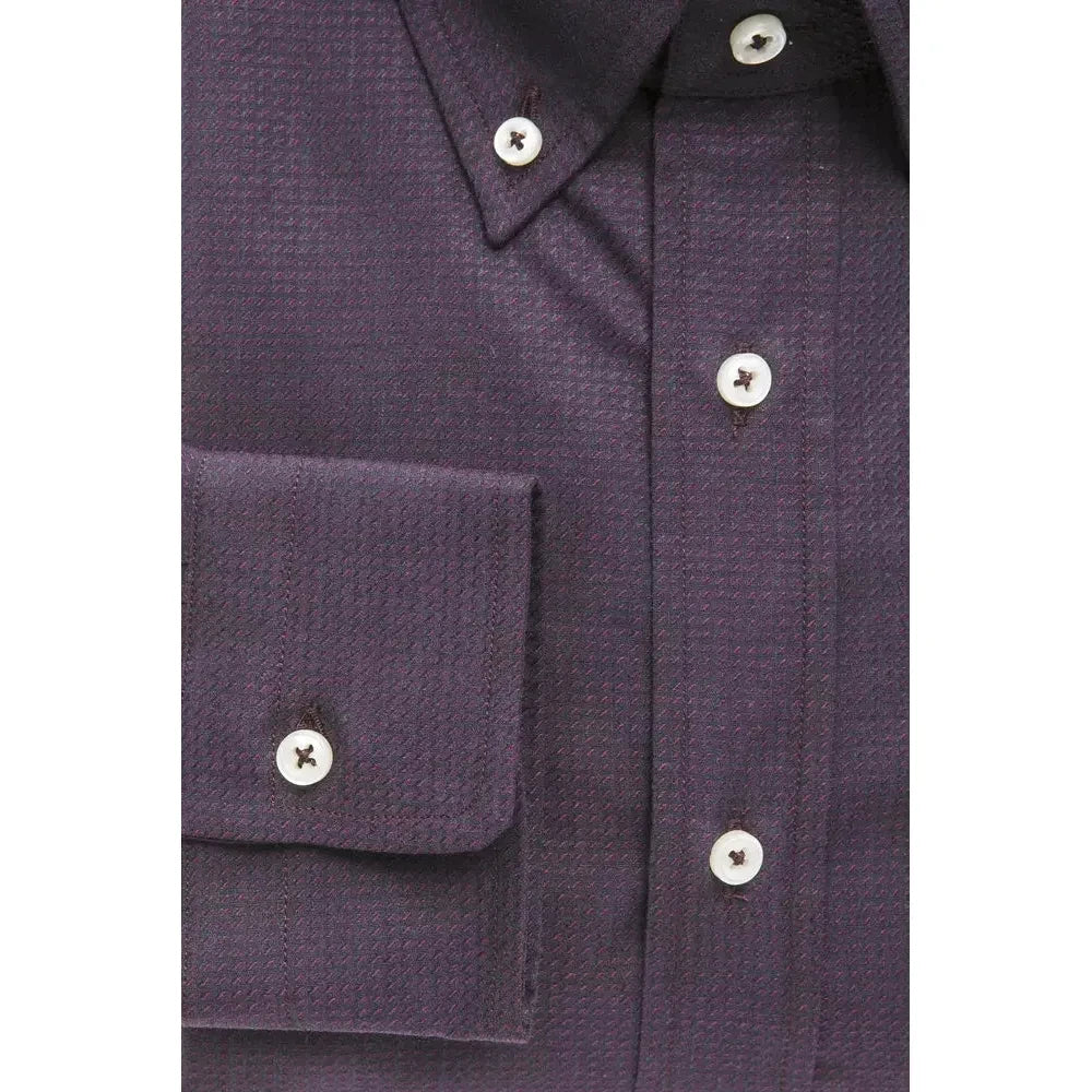 Robert Friedman Elegant Black Cotton Button-Down Shirt Robert Friedman