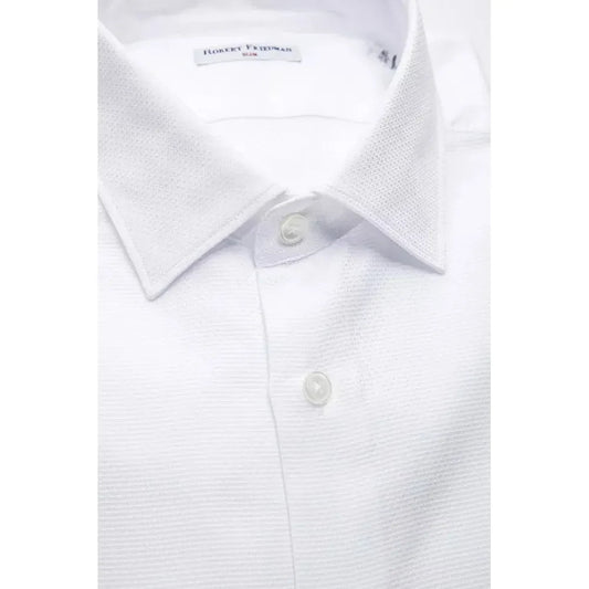 Robert Friedman White Cotton Men's Shirt Robert Friedman