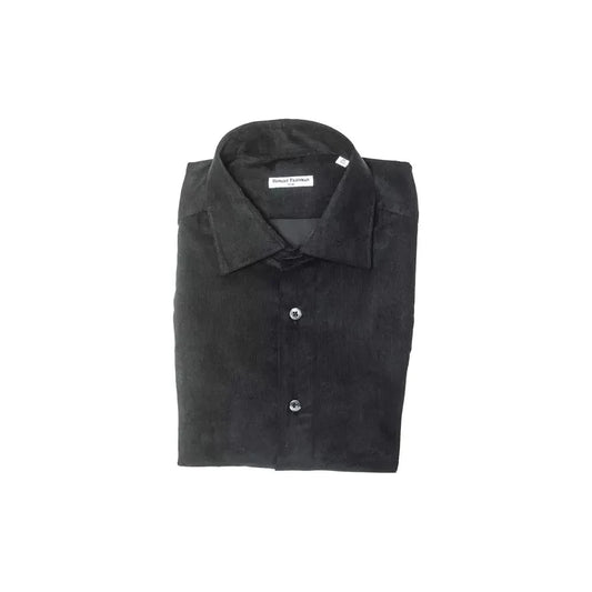 Robert Friedman Black Cotton Men's Shirt Robert Friedman