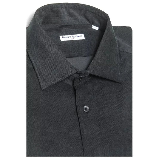 Robert Friedman Black Cotton Men's Shirt Robert Friedman