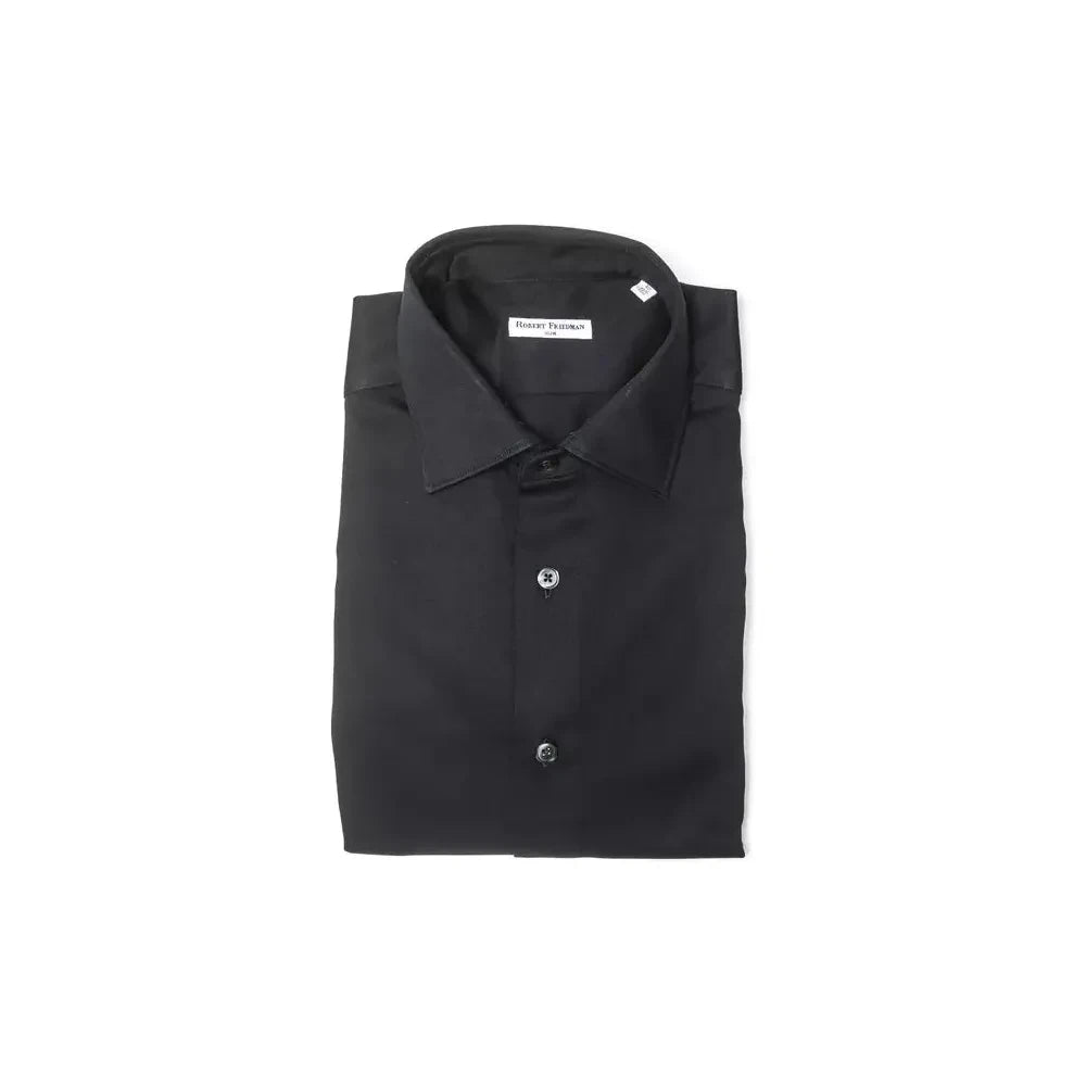 Robert Friedman Black Cotton Men Shirt Robert Friedman