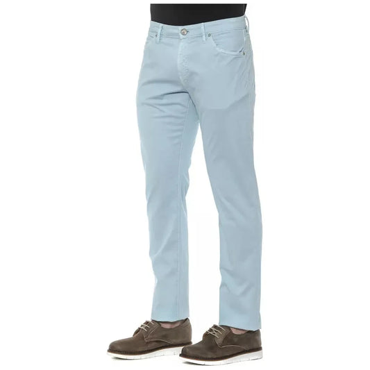 PT Torino Light Blue Cotton Men's Slim Trouser PT Torino