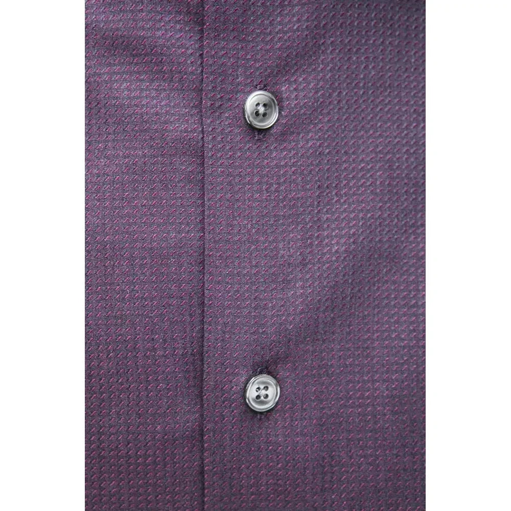 Robert Friedman Burgundy Cotton Men Shirt Robert Friedman