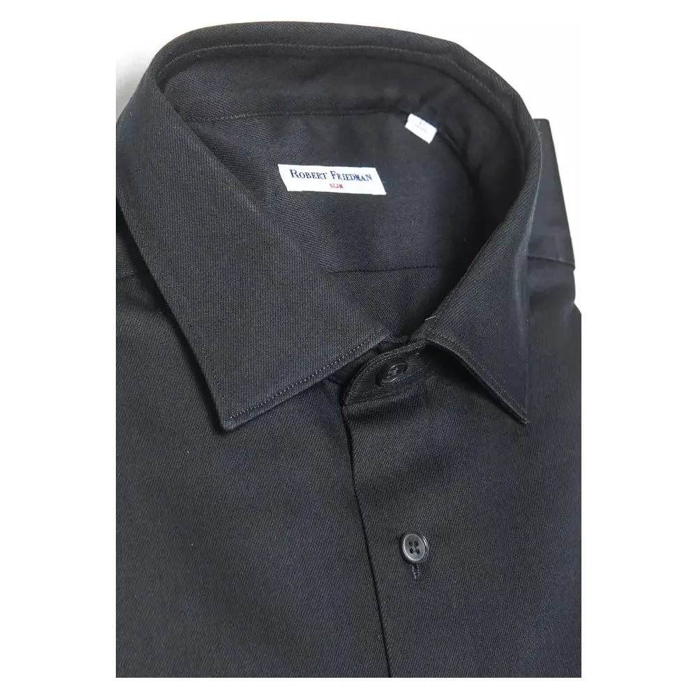 Robert Friedman Black Cotton Men's Shirt Robert Friedman