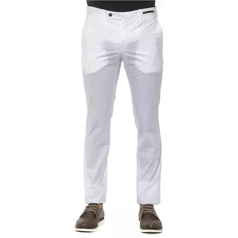 PT Torino White Cotton Men Trouser Jeans & Pants PT Torino