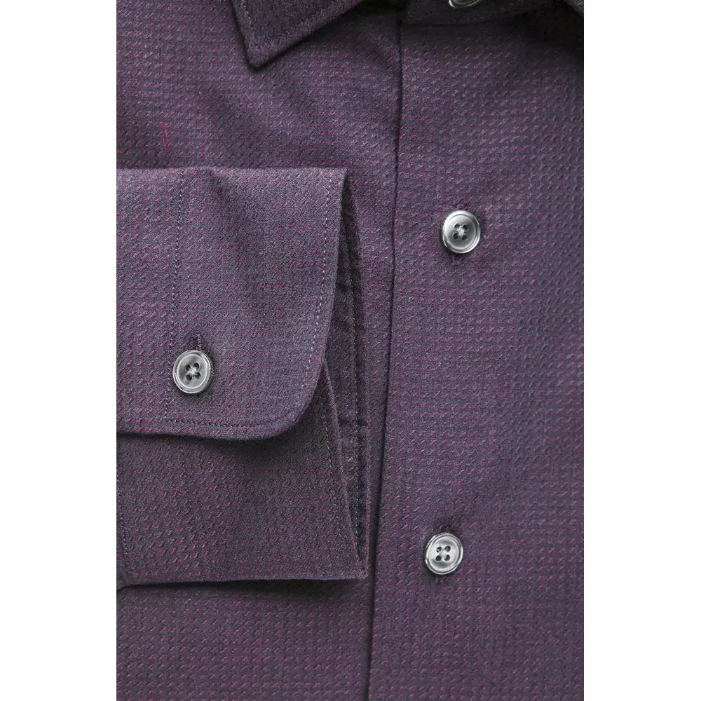 Robert Friedman Burgundy Cotton Men Shirt Robert Friedman