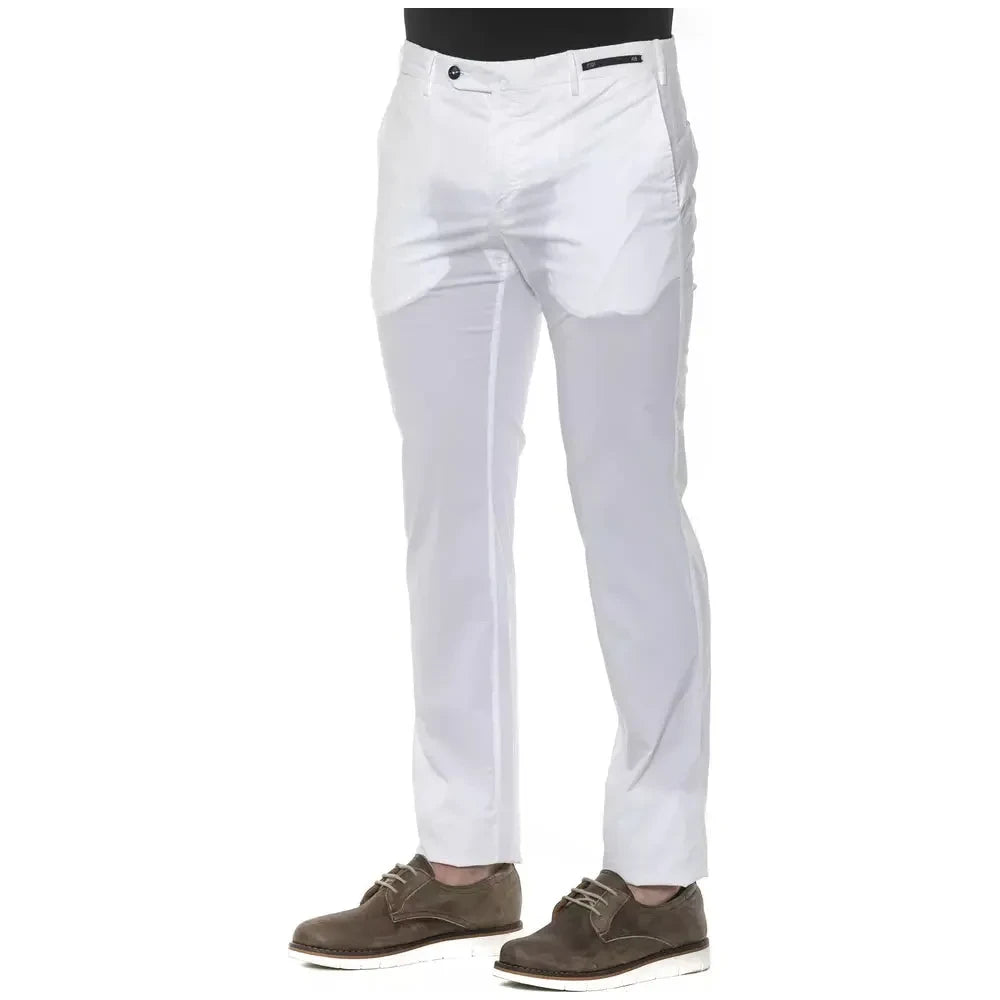 PT Torino White Cotton Men's Trouser Jeans & Pants PT Torino