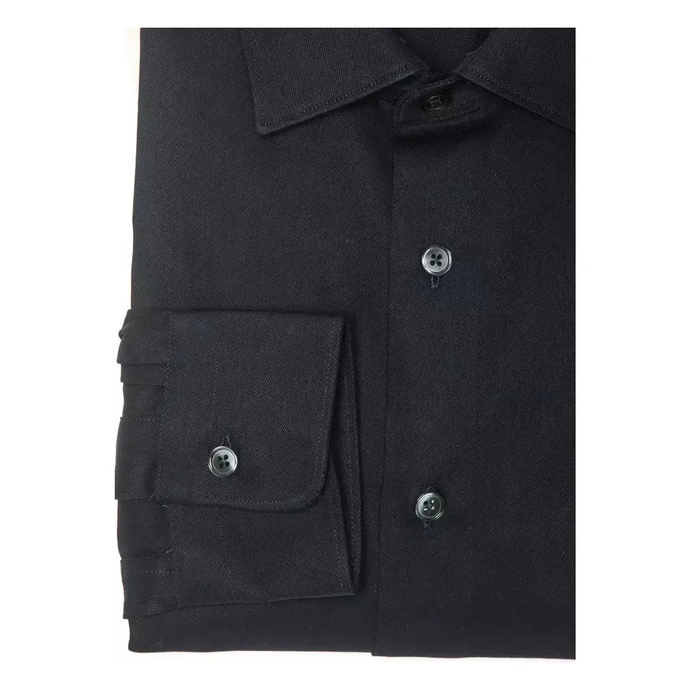 Robert Friedman Black Cotton Men Shirt Robert Friedman