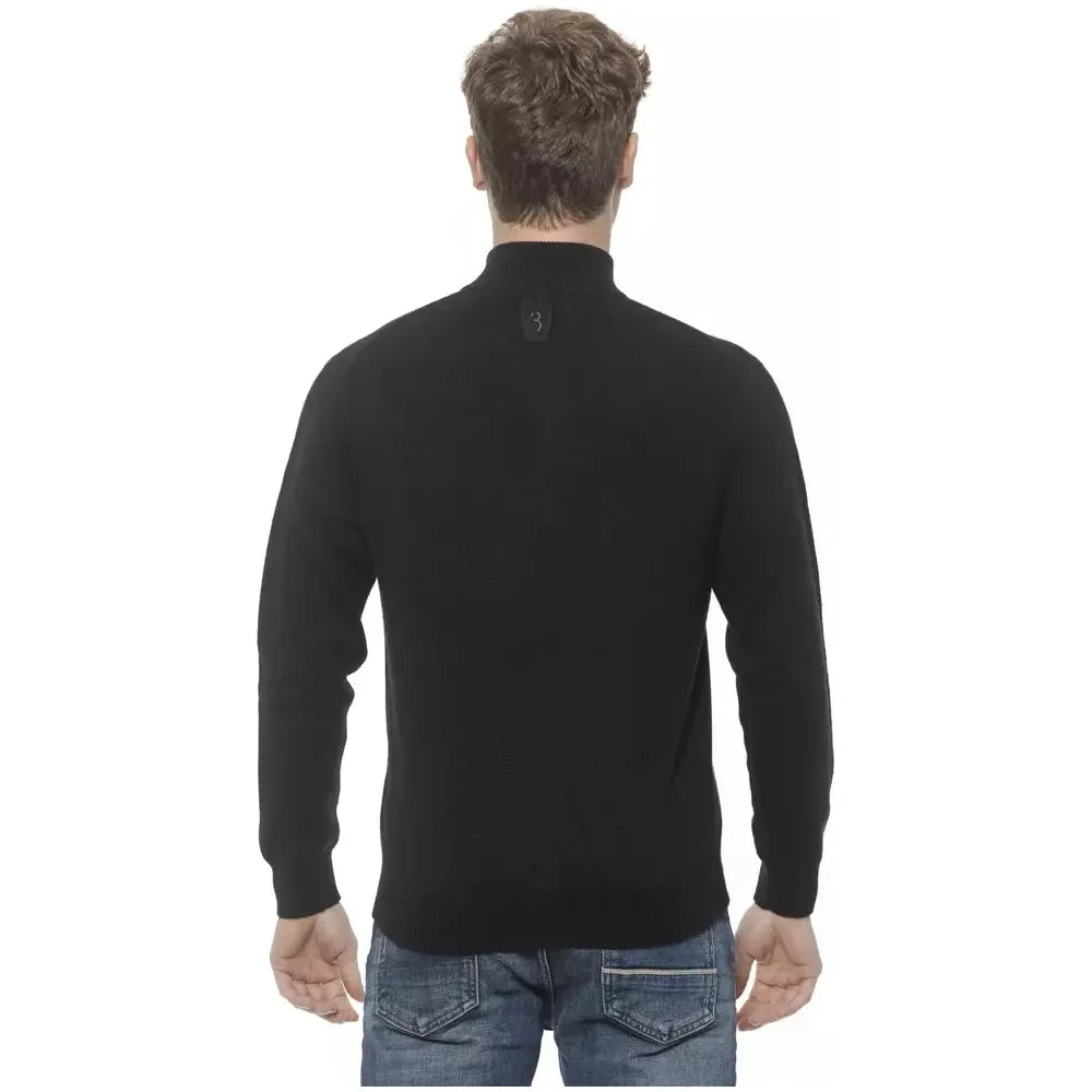 Billionaire Italian Couture Black Cashmere Men Sweater Billionaire Italian Couture