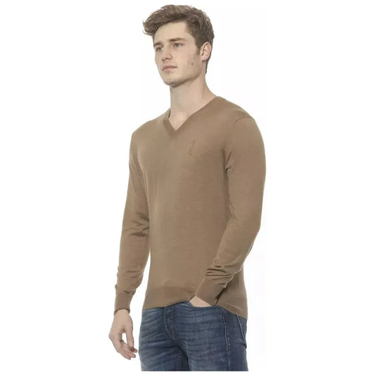 Billionaire Italian Couture Beige Cashmere Men Sweater Billionaire Italian Couture