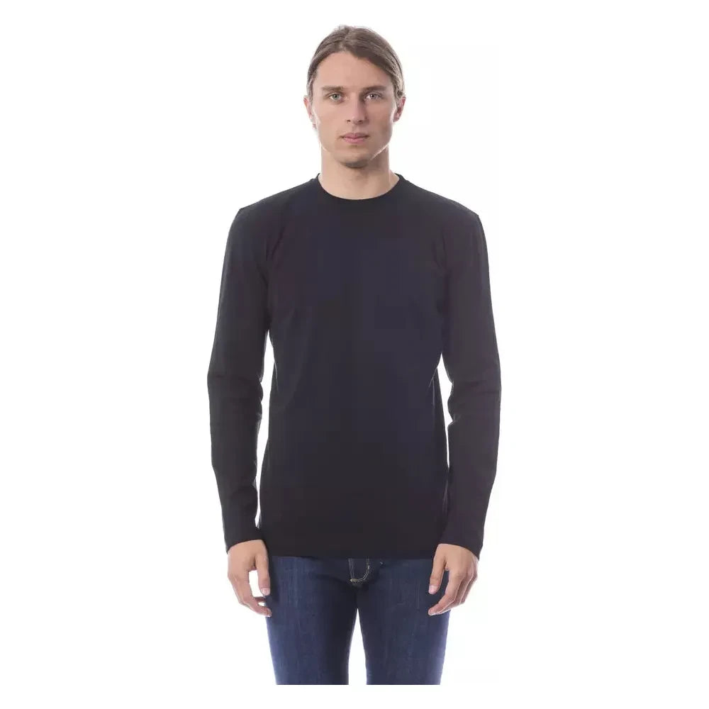 Verri Black Cotton Men's Long Sleeve T-Shirt Verri