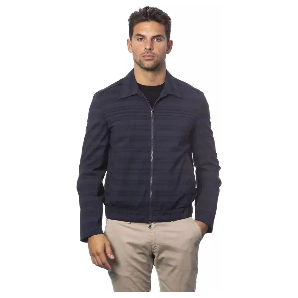 Verri Blue Wool Men Bomber Jacket Coats & Jackets Verri