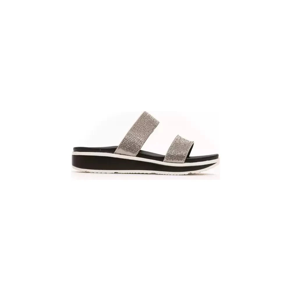 Péché Originel Silver Textile Women Sandal Péché Originel