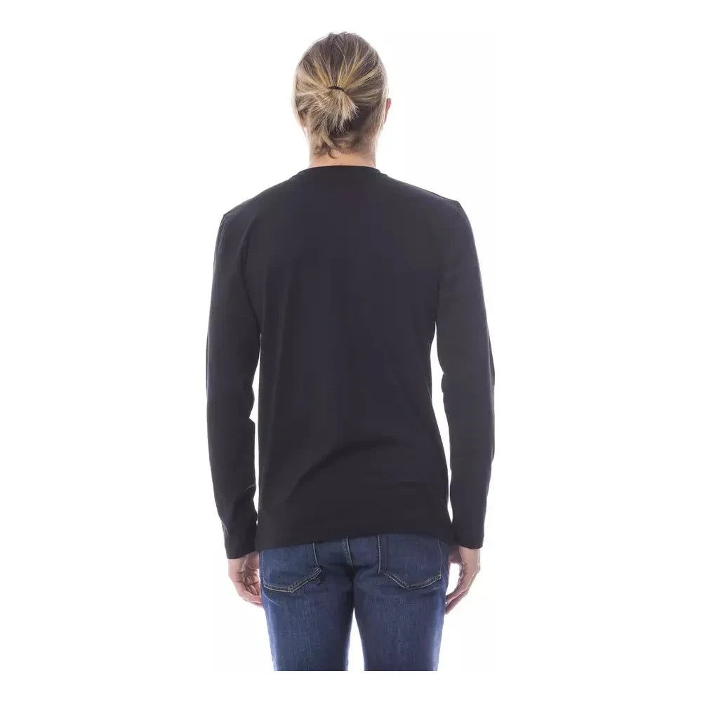 Verri Black Cotton Men's Long Sleeve T-Shirt Verri