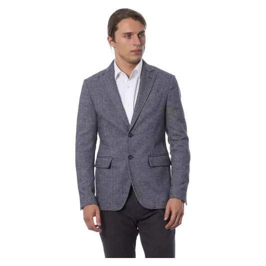 Verri Blue Wool Men Blazer Verri