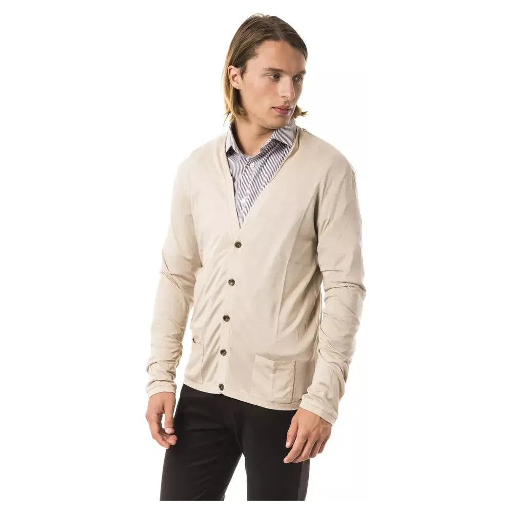 BYBLOS Beige Viscose Men Cardigan BYBLOS