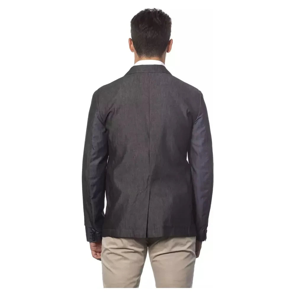 Verri Gray Cotton Men Blazer Verri