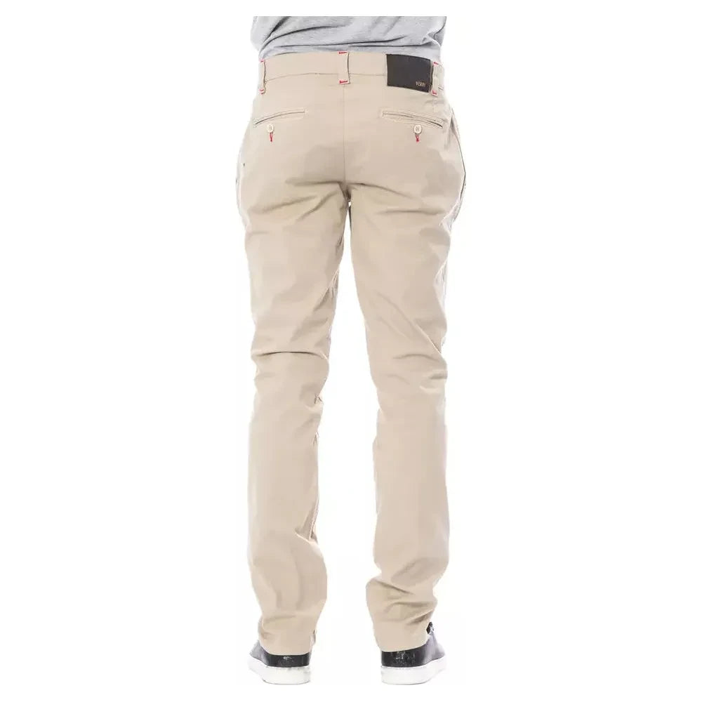 Verri Beige Cotton Men Pant Verri