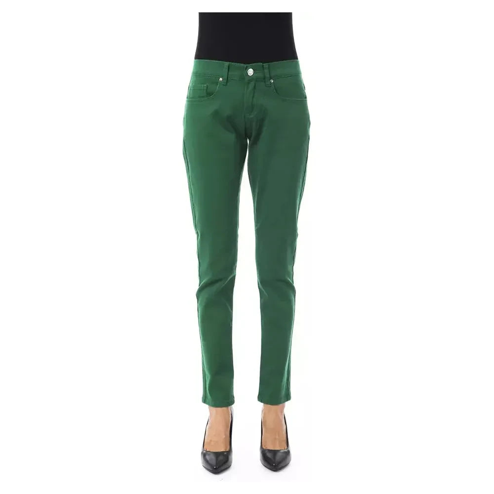 BYBLOS Green Cotton Women Pants BYBLOS