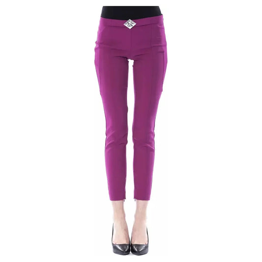 BYBLOS Purple Polyester Women Pants BYBLOS