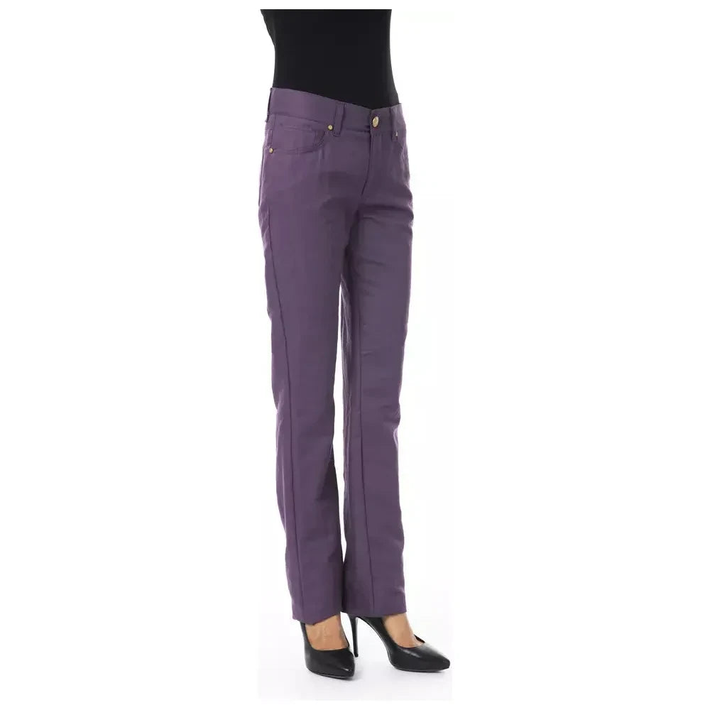 BYBLOS Purple Cotton Women Pant BYBLOS