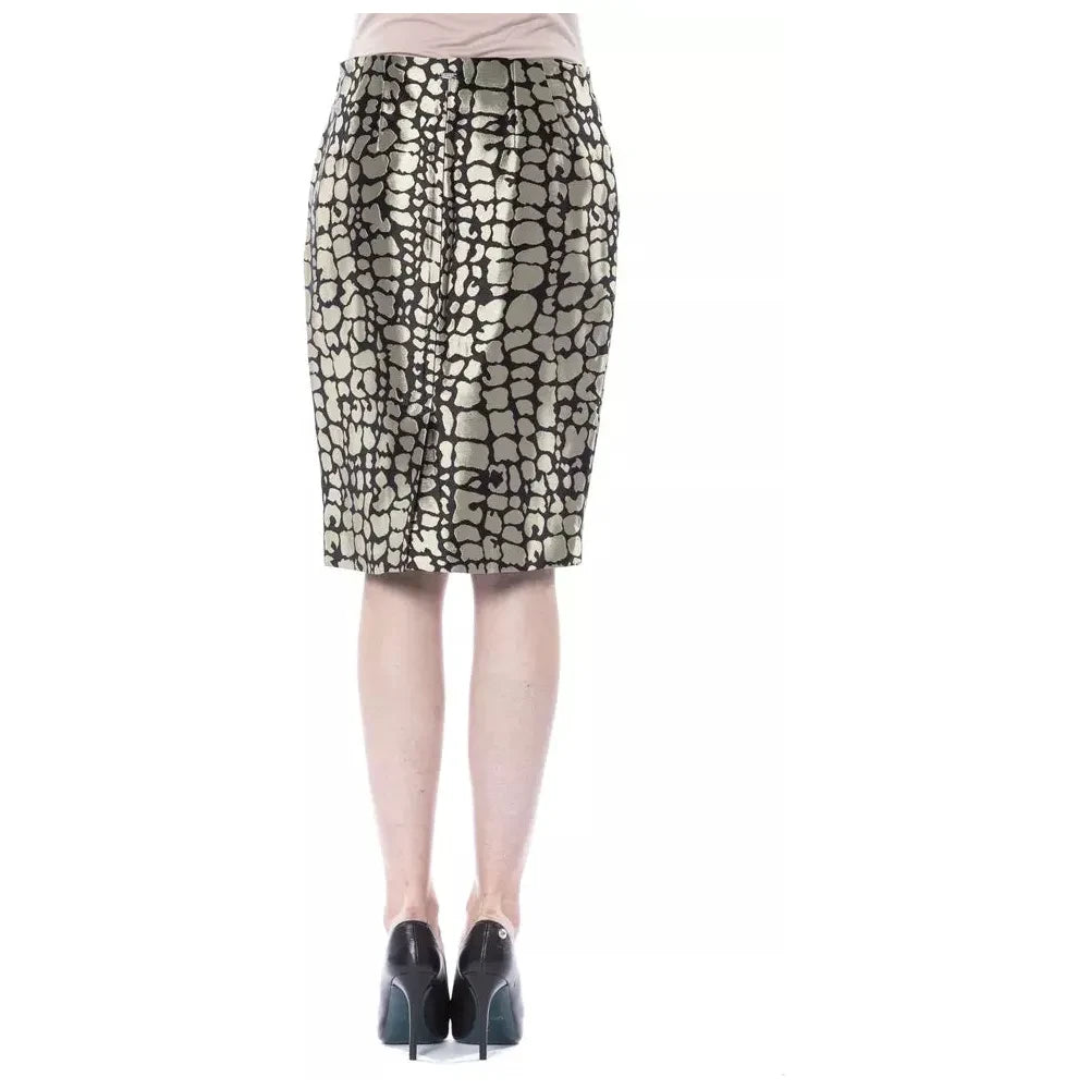 BYBLOS Gold Viscose Women Skirt WOMAN SKIRTS BYBLOS