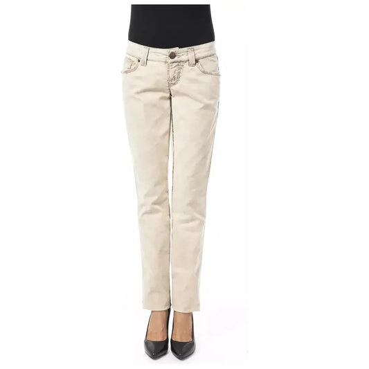 BYBLOS Beige Cotton Women's Slim Jean BYBLOS