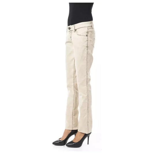 BYBLOS Beige Cotton Women's Slim Jean BYBLOS