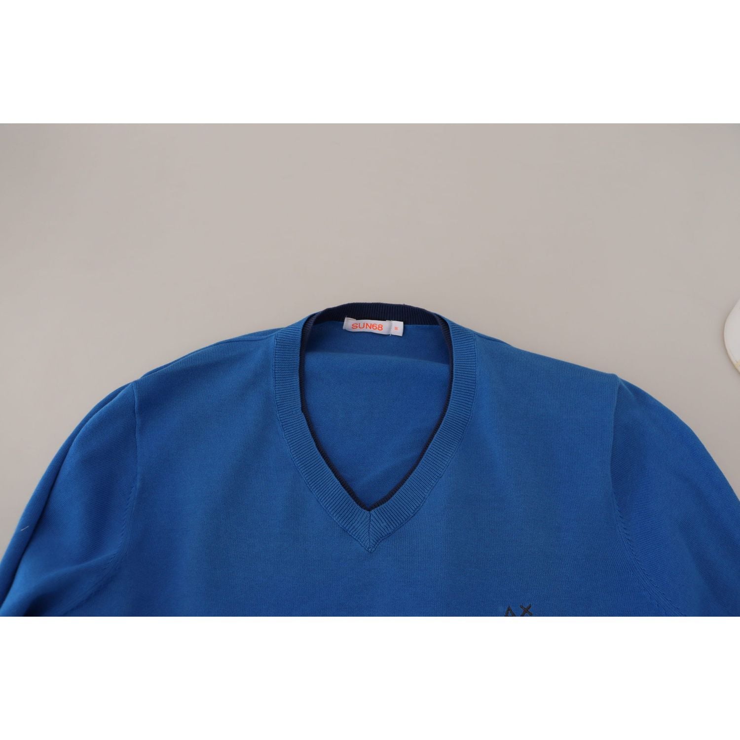 Sun68 Chic Blue Cotton Pullover Sweater