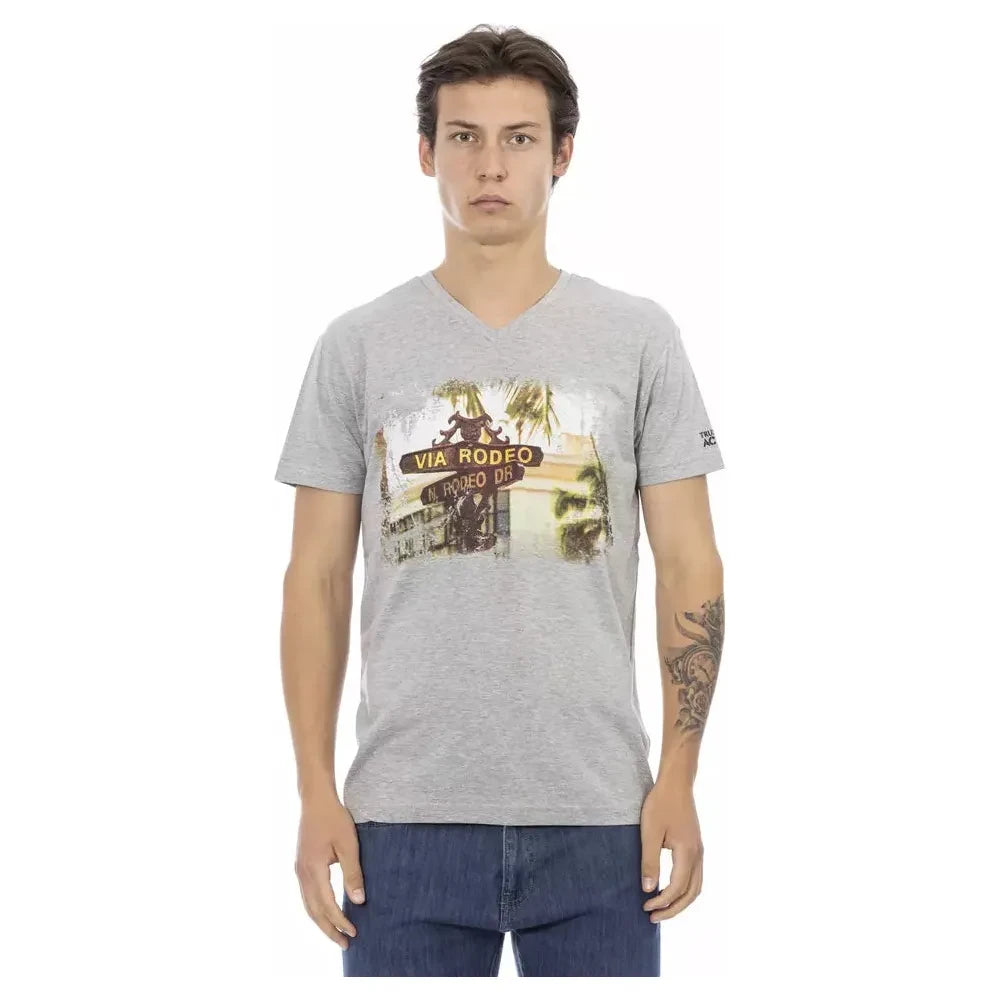 Trussardi Action Gray Cotton Men T-Shirt Trussardi Action