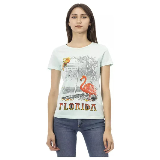 Trussardi Action Light Blue Cotton Women T-Shirt Trussardi Action