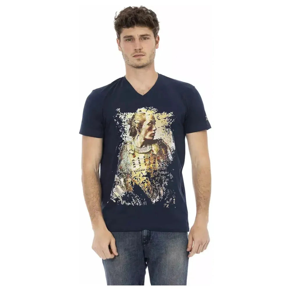 Trussardi Action Blue Cotton Men T-Shirt